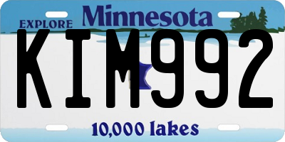 MN license plate KIM992