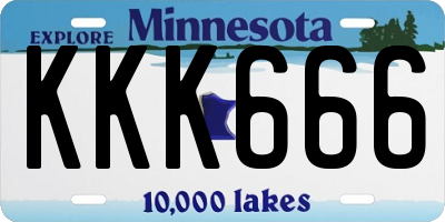 MN license plate KKK666