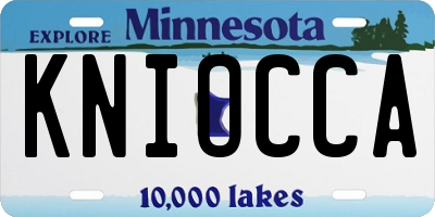 MN license plate KNIOCCA