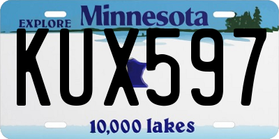 MN license plate KUX597
