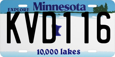 MN license plate KVD116