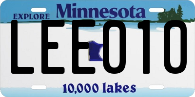 MN license plate LEE010
