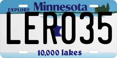 MN license plate LER035
