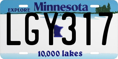 MN license plate LGY317