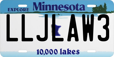 MN license plate LLJLAW3