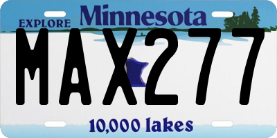 MN license plate MAX277