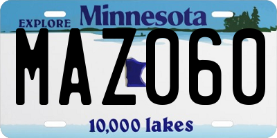 MN license plate MAZ060