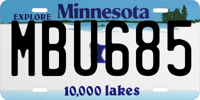 MN license plate MBU685