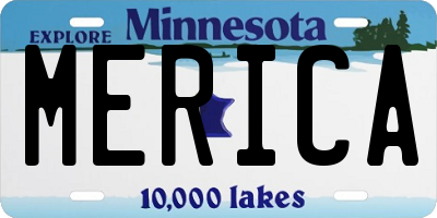 MN license plate MERICA