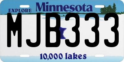 MN license plate MJB333