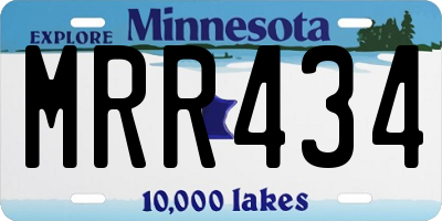 MN license plate MRR434
