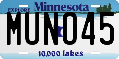 MN license plate MUN045