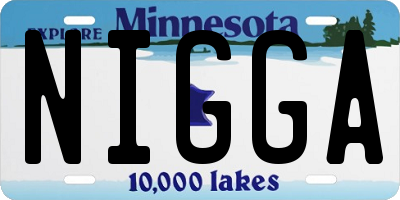 MN license plate NIGGA