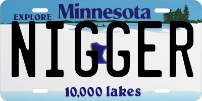 MN license plate NIGGER