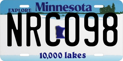 MN license plate NRC098