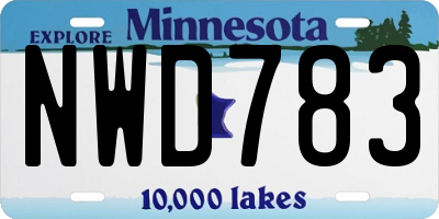 MN license plate NWD783
