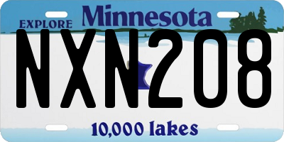 MN license plate NXN208