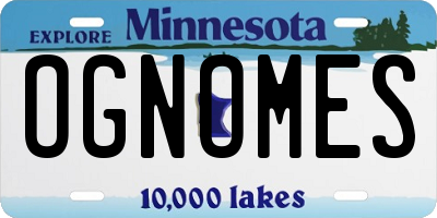 MN license plate OGNOMES