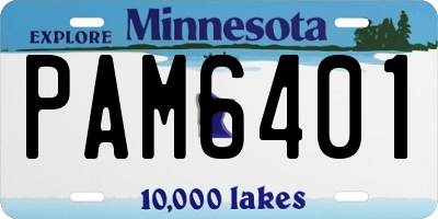 MN license plate PAM6401