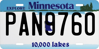 MN license plate PAN9760