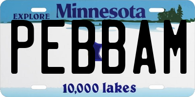 MN license plate PEBBAM