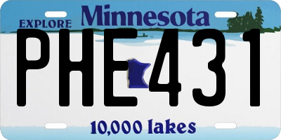 MN license plate PHE431