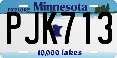 MN license plate PJK713