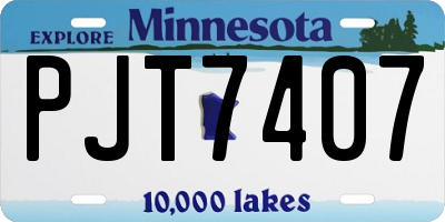 MN license plate PJT7407