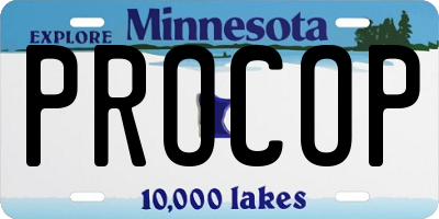 MN license plate PROCOP