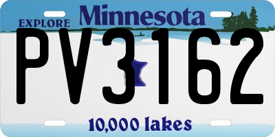 MN license plate PV3162
