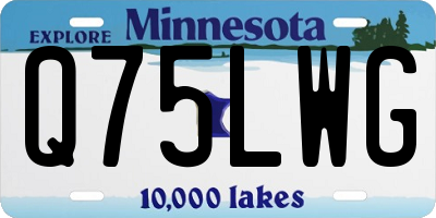 MN license plate Q75LWG