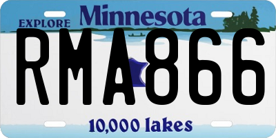 MN license plate RMA866