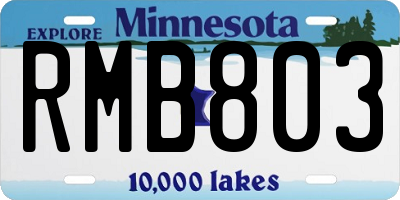 MN license plate RMB803