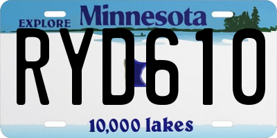 MN license plate RYD610