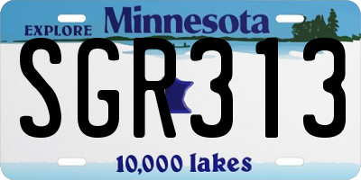 MN license plate SGR313