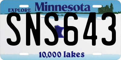 MN license plate SNS643