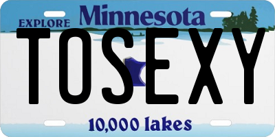 MN license plate TOSEXY