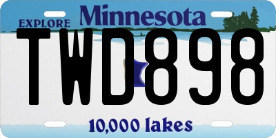 MN license plate TWD898