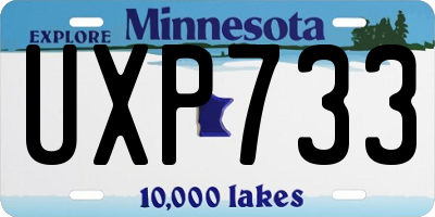 MN license plate UXP733