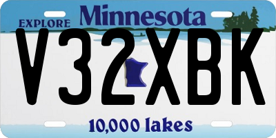 MN license plate V32XBK