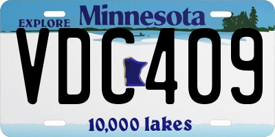 MN license plate VDC409