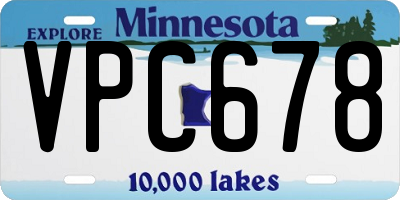 MN license plate VPC678