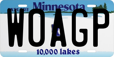 MN license plate W0AGP