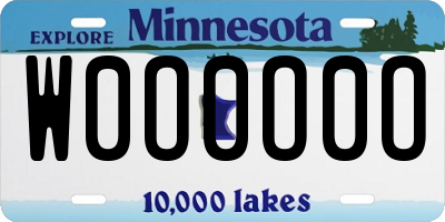 MN license plate W0O0O0O