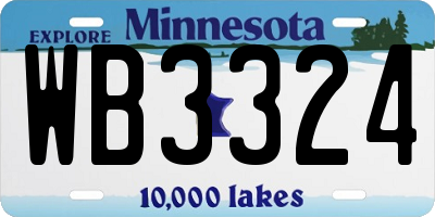 MN license plate WB3324