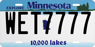 MN license plate WET7777