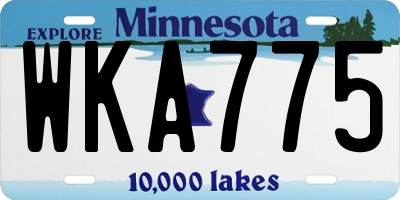 MN license plate WKA775