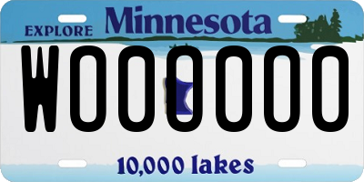 MN license plate WO0O0O0