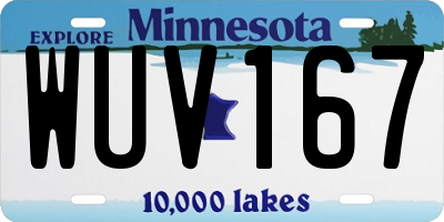 MN license plate WUV167