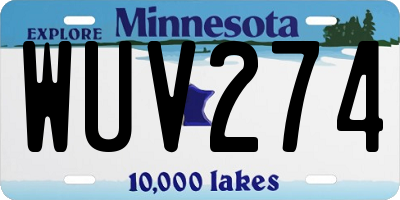 MN license plate WUV274